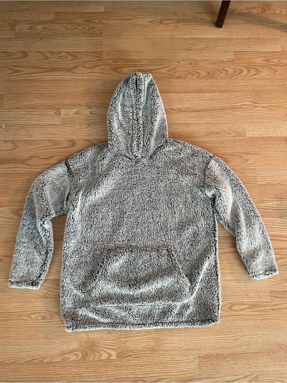 32 Degrees Plush Grey Sherpa Hooded Pullover